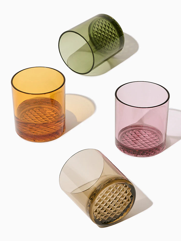 TIMEFOTO Juego de 4 vasos de cristal de color diamante para decoración  navideña, cristalería vintage…Ver más TIMEFOTO Juego de 4 vasos de cristal  de